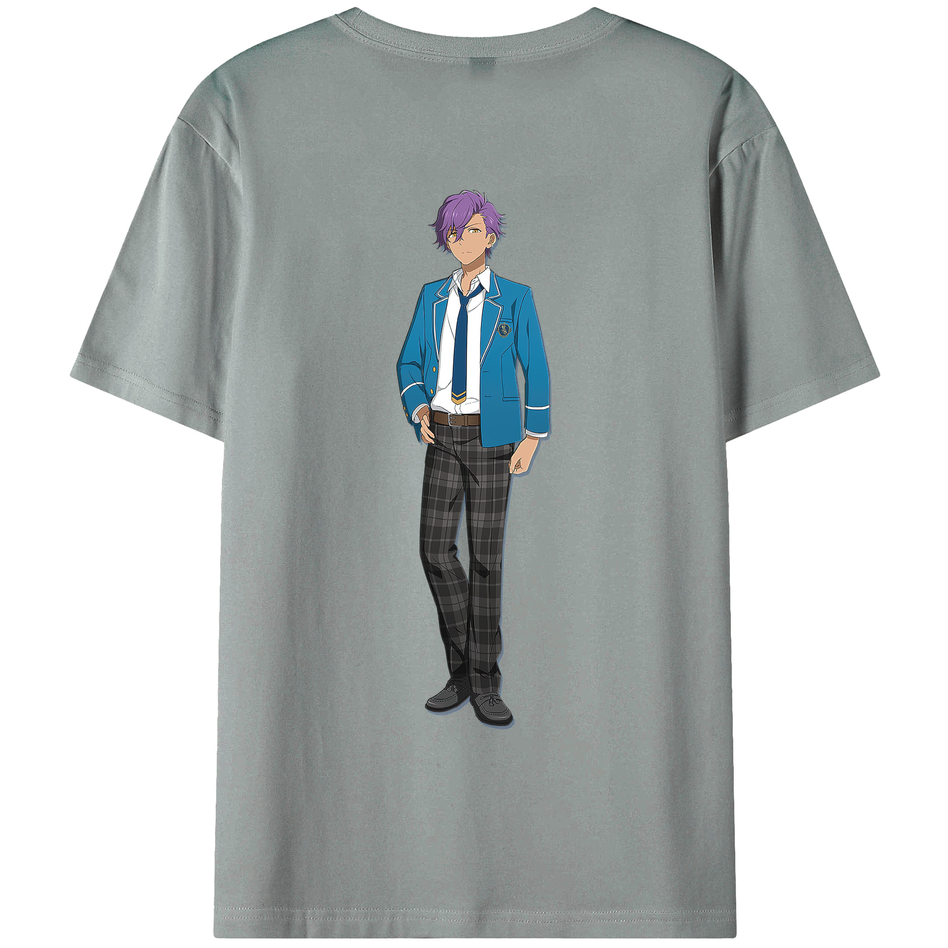 （画像用） あんさんぶるスターズ! Ensemble Stars 綿100％ メンズ半袖Tシャツ（バックプリント） 通気性
